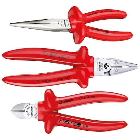 VDE Pliers Set With VDE Dipped Insulation 3 Pcs